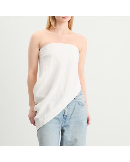 St. Agni Natural Cloud Asymm Drape Top