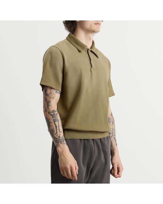 Les Tien Green Pique Cotton Tennis Polo Shirt for men