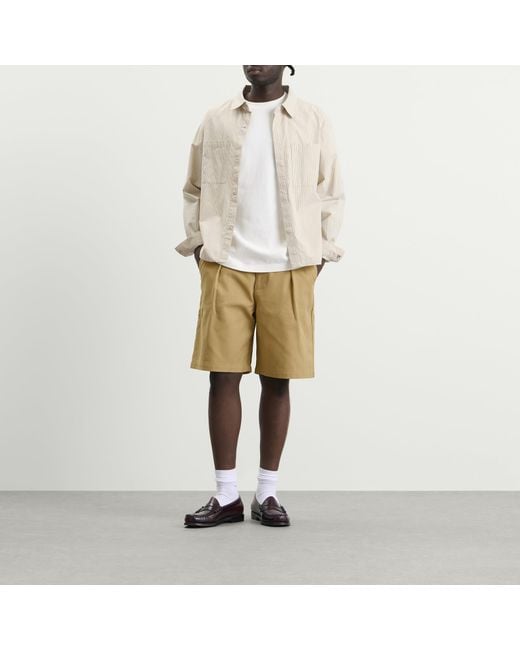 BOUND Natural Wide Pleated Shorts for men
