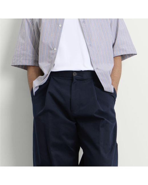 Studio Nicholson Blue Sorte Deep Pleat Volume Pant for men