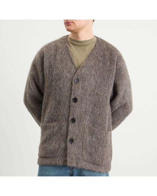 Our Legacy Brown Hairy Wool Cardigan for men