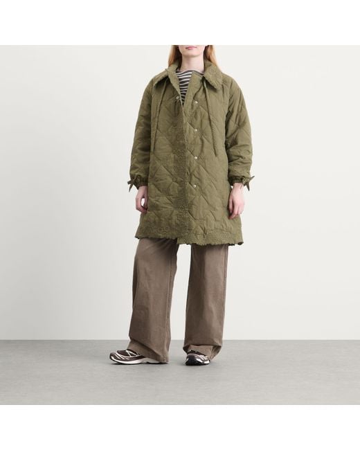Damson Madder Green Avery Quilted Coat