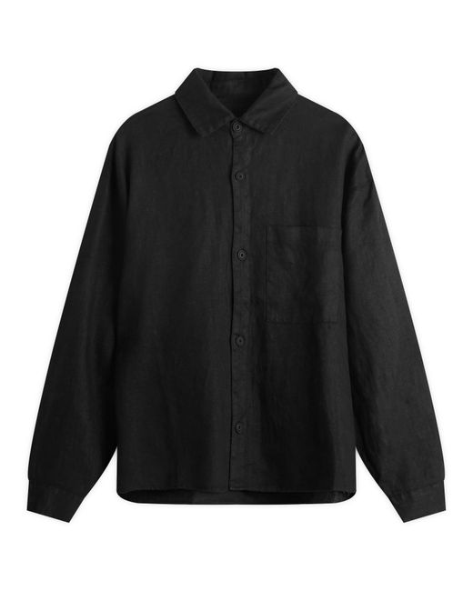 MKI Miyuki-Zoku Black Linen Box Dress Shirt for men