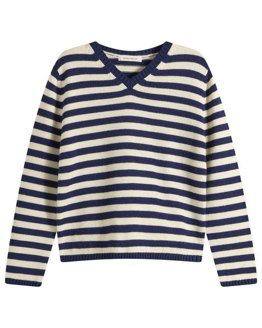NOTHING WRITTEN Blue Molly V-Neck Pullover