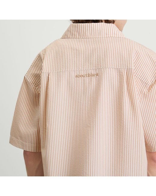 About Blank Natural Stripe Seersucker Vacation Shirt for men