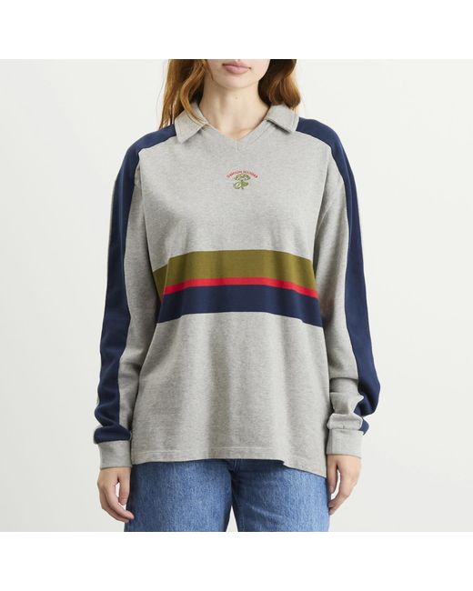 Damson Madder Gray Verity V-Neck Rugby Shirt