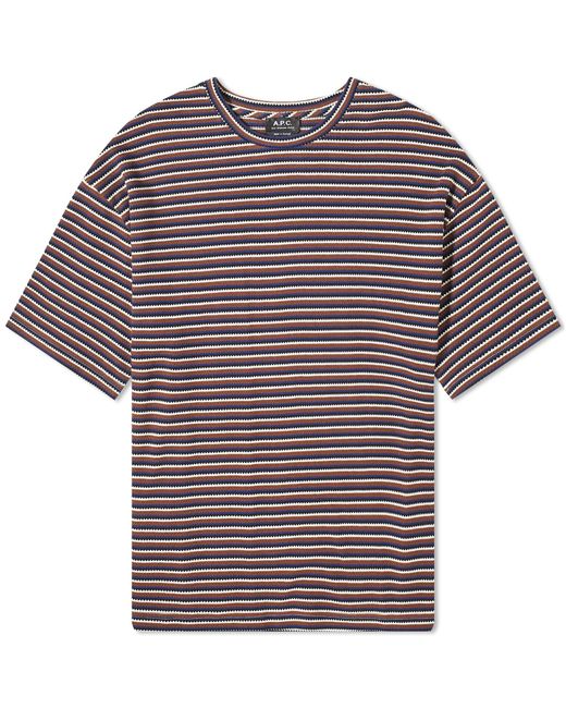 A.P.C. Purple Bahaia Stripe T-Shirt for men