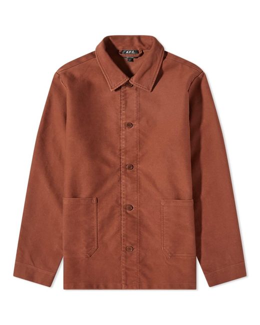A.P.C. Bleached Moleskin Kerlouan Jacket in Brown for Men Lyst