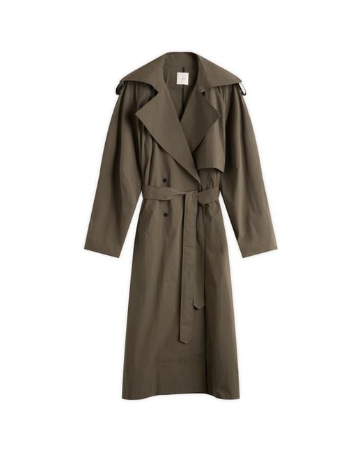 St. Agni Green Relaxed Trench Coat