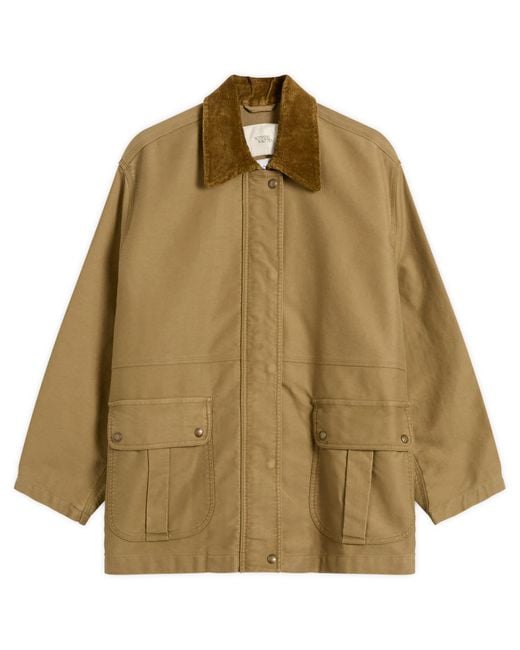 NOTHING WRITTEN Brown Mole Skin Hunting Cotton Jacket