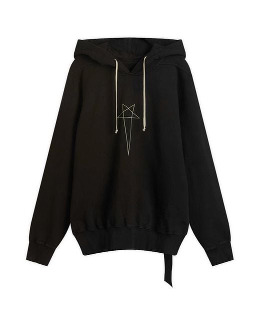Rick Owens Black Oversized Hoodie for men