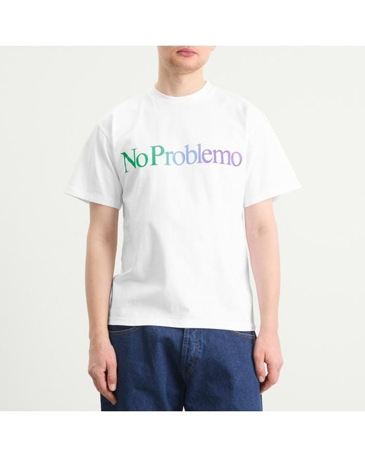 No Problemo White Gradient Logo T-Shirt for men