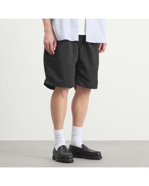 Nanamica Black Alphadry Double Pleat Shorts for men