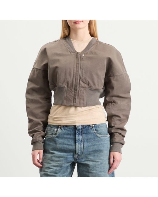 Rick Owens Brown Cropped Flight Jacket