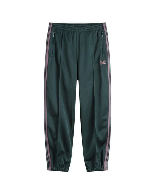 Needles Green Poly Smooth Zipped Track Pants for men