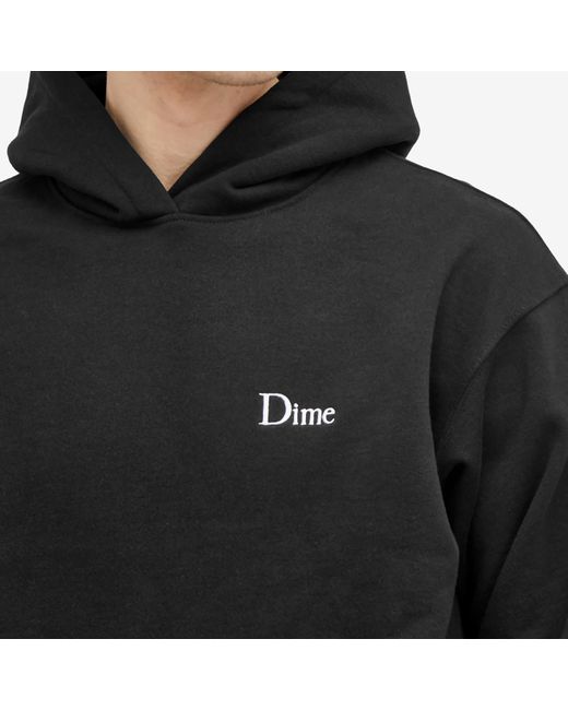 Dime Black Classic Small Logo Hoodie for men
