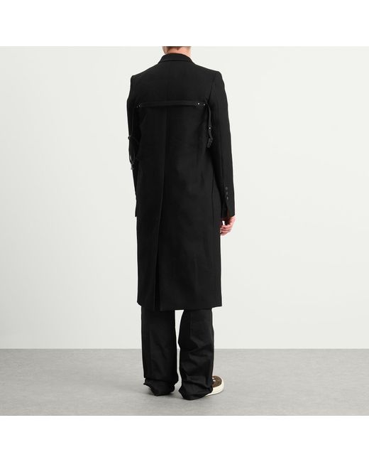 Rick Owens Black Concordian Wool Coat for men