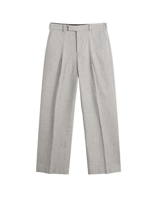 About Blank Gray Herringbone Tailored Wide Leg Trouser for men