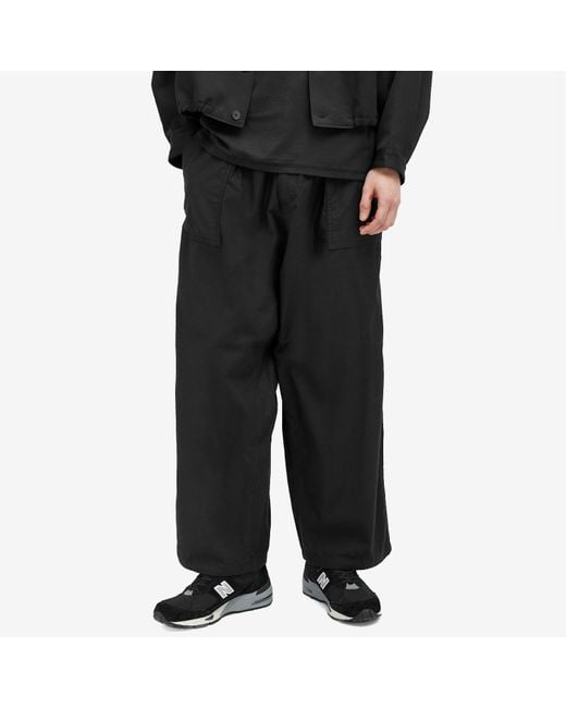 Neighborhood Black Wide Baker Trousers for men