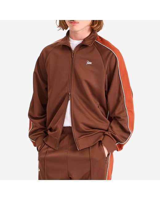 PATTA Brown Tricot Track Jacket for men