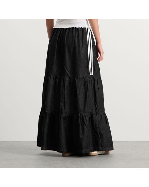 Adidas Black Denim Maxi Skirt