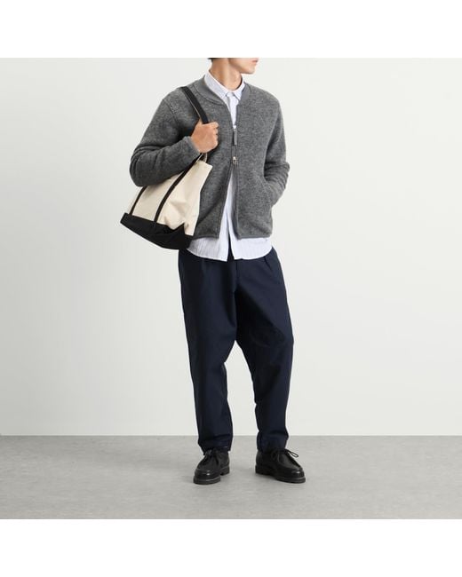 Universal Works Gray Wool Fleece Zip Bomber for men