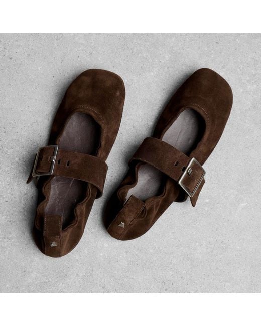 Alohas Brown Sarea Leather Ballet Flats