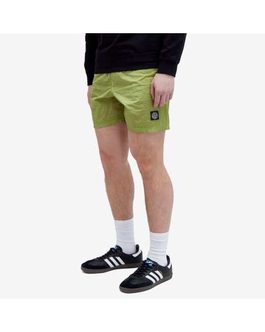 Stone Island Green Nylon Metal Shorts for men