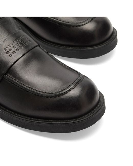 Maison Margiela Black Mm6 Leather Loafer for men