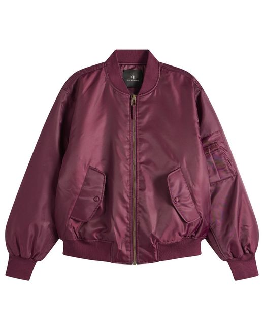Anine Bing Purple Leon Bomber Jacket