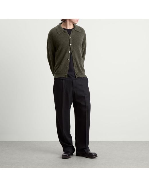 トップス Our legacy evening polo olive 46 Our Legacy - Evening Polo Smokey Brown Fuzzy Alpaca