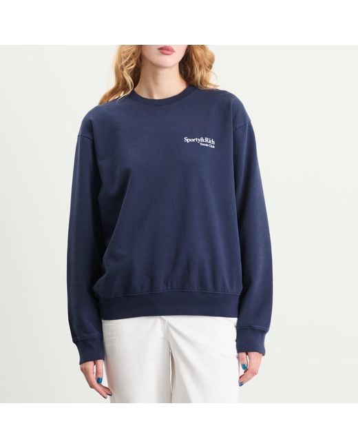Sporty & Rich Blue Play Tennis Crew Sweatshirt