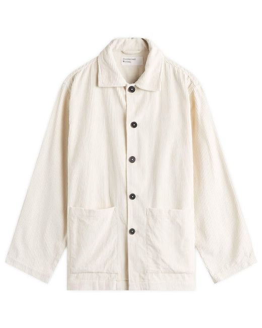 Universal Works White Corduroy Easy Jacket for men