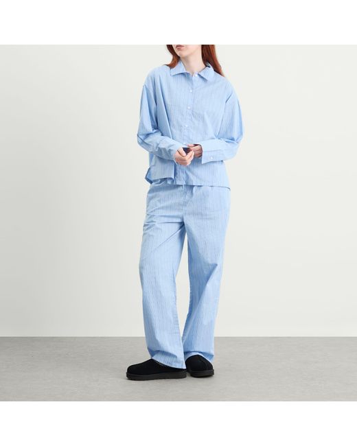 Calvin Klein Blue Cotton Poplin Sleep Pant