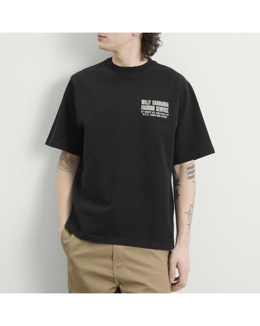 Willy Chavarria Black Fashion Services Standard T-Shirt for men