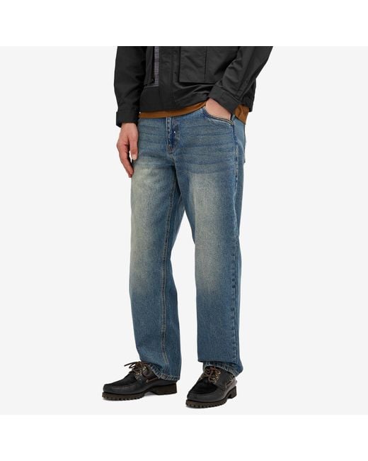 Dime Blue Classic Relaxed Denim Pants for men