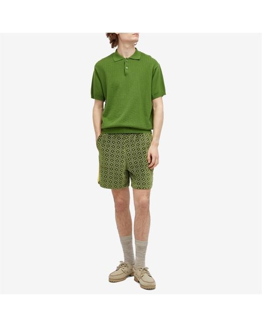 Drole de Monsieur Green Monogram Shorts for men