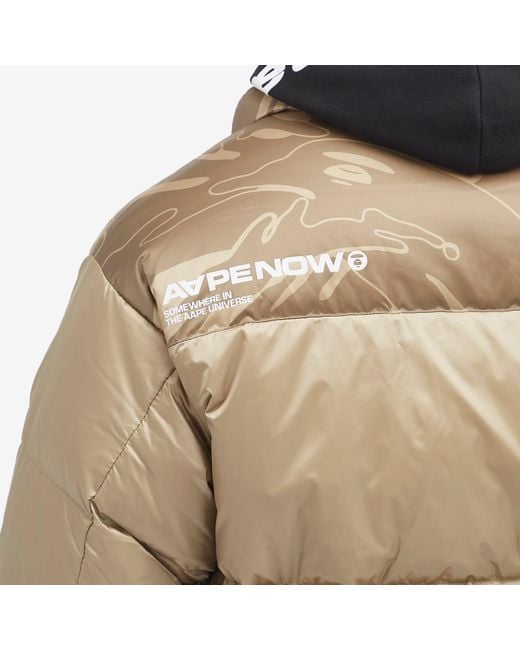 Aape By A Bathing Ape Brown Aape Now Camo Down Jacket for men