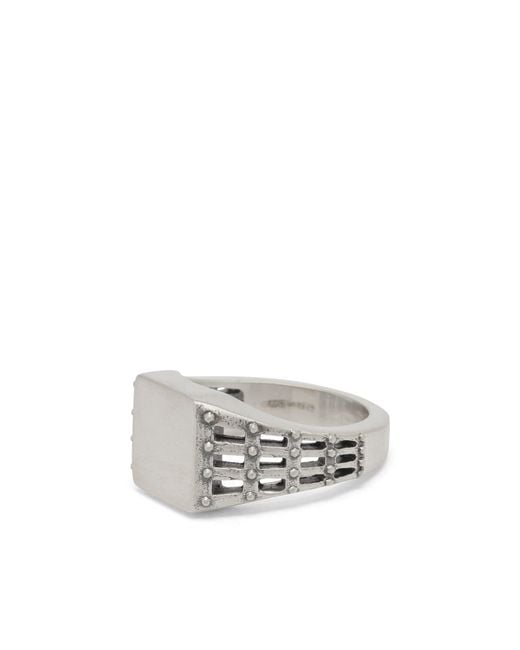 Serge Denimes White Portcullis Ring for men
