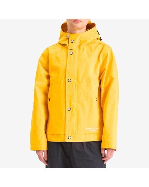 Stone Island Yellow Marina Aluminium Tela Parka Jacket for men