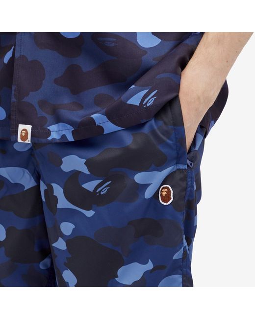 A Bathing Ape Blue Colour Camo One Point Beach Short for men