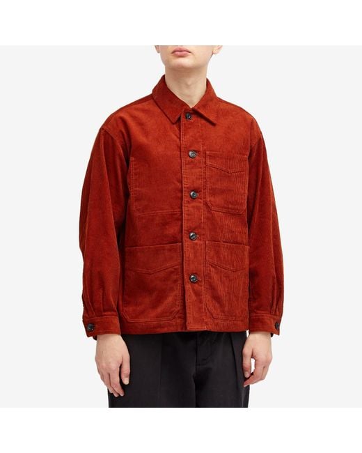 FRIZMWORKS Red Corduroy French Work Jacket for men