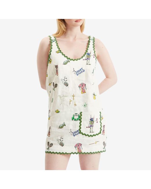 ALÉMAIS White Play Embroidered Mini Dress