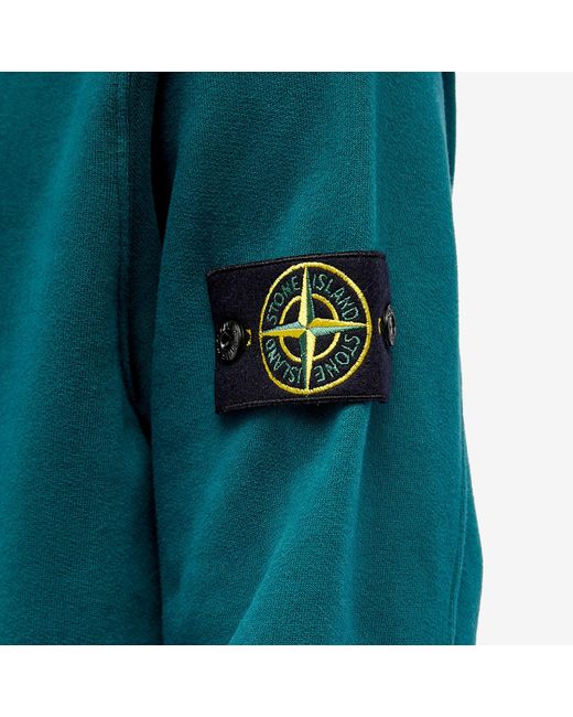 Stone Island Garment Dyed Half Zip Sweat in Green for Men | Lyst