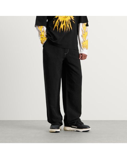 Amiri Black Script Linen Trouser for men