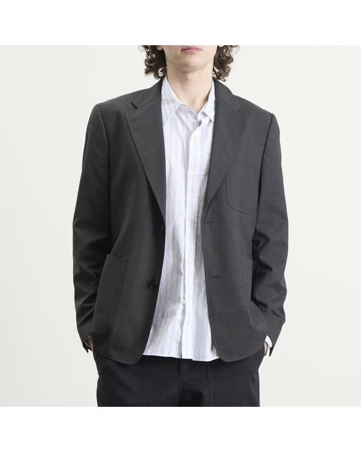 mfpen Black Wool Patch Pocket Blazer for men