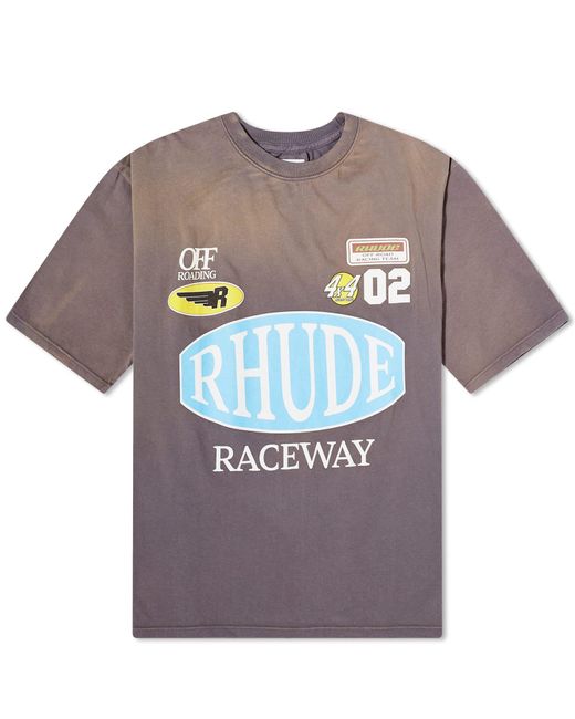 Rhude Brown Raceway T-shirt for men