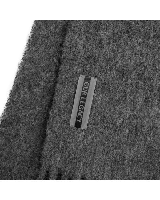 Our Legacy Gray Estate Fuzzy Alpaca Scarf for men