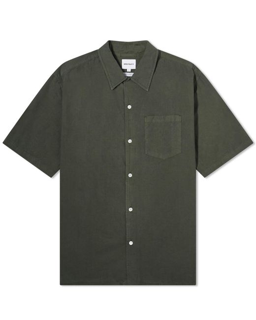 Norse Projects Green Carsten Tencel Short Sleeve Shirt for men