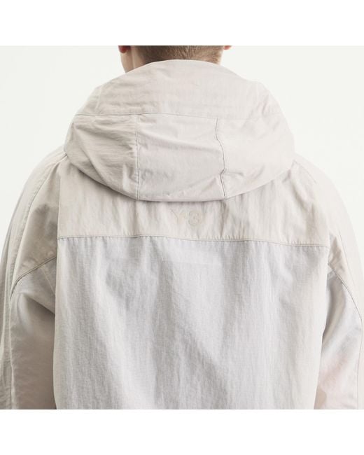 Y-3 Gray Cotton Blend Hooded Jacket for men